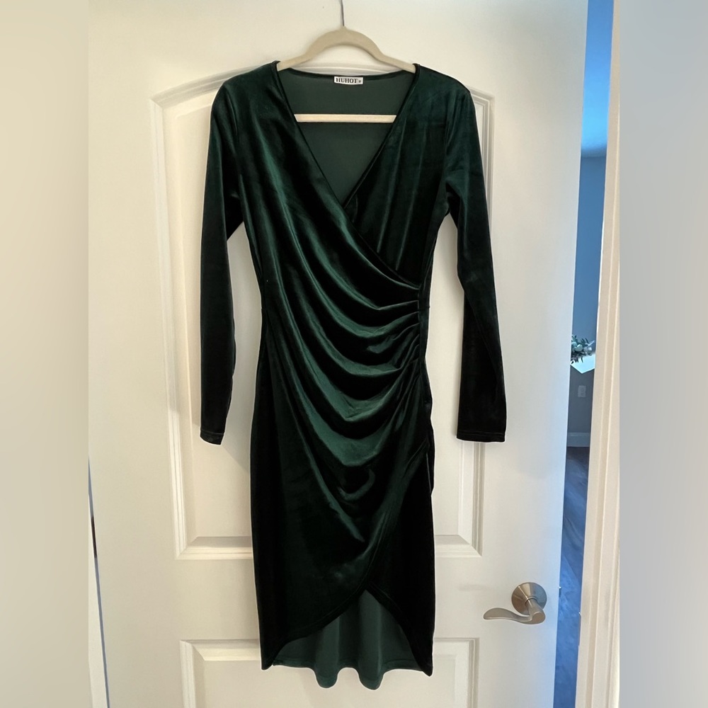Beautiful green velvet dress